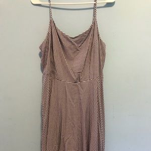 Navy Gingham Midi Dress